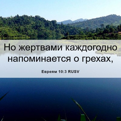 Picture 06 - Евреям 10:3 RUSV - Но жертвами каждогодно - Bible Verse Picture
