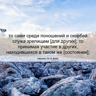 Picture 06 - Евреям 10:33 RUSV - то сами среди поношений и - Bible Verse Picture
