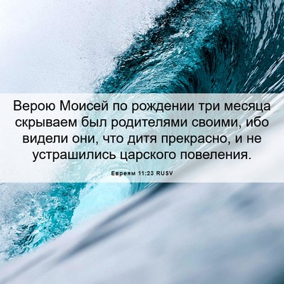 Picture 06 - Евреям 11:23 RUSV - Верою Моисей по рождении - Bible Verse Picture
