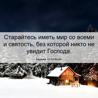 Picture 06 - Евреям 12:14 RUSV - Старайтесь иметь мир со - Bible Verse Picture