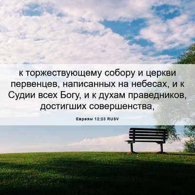 Picture 06 - Евреям 12:23 RUSV - к торжествующему собору и - Bible Verse Picture