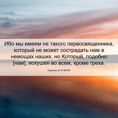 Picture 06 - Евреям 4:15 RUSV - Ибо мы имеем не такого - Bible Verse Picture