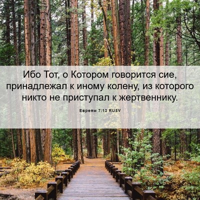 Picture 06 - Евреям 7:13 RUSV - Ибо Тот, о Котором - Bible Verse Picture