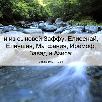 Picture 06 - Ездра 10:27 RUSV - и из сыновей Заффу: - Bible Verse Picture