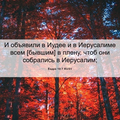 Picture 06 - Ездра 10:7 RUSV - И объявили в Иудее и в - Bible Verse Picture