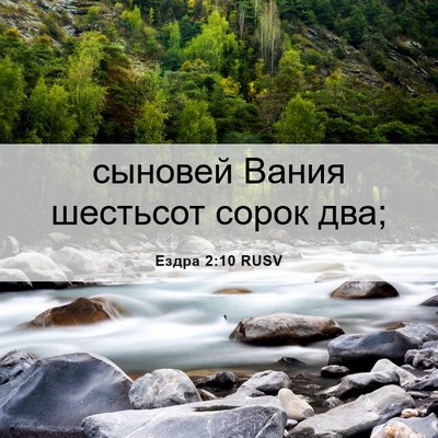 Picture 06 - Ездра 2:10 RUSV - сыновей Вания шестьсот - Bible Verse Picture