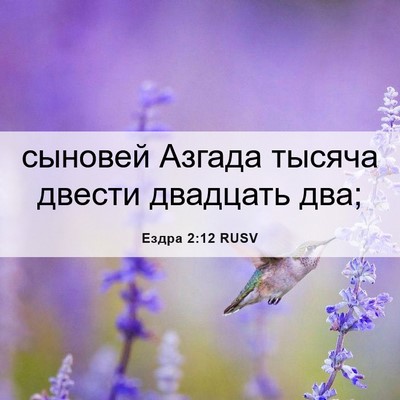 Picture 06 - Ездра 2:12 RUSV - сыновей Азгада тысяча - Bible Verse Picture
