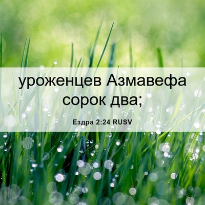Picture 06 - Ездра 2:24 RUSV - уроженцев Азмавефа сорок - Bible Verse Picture