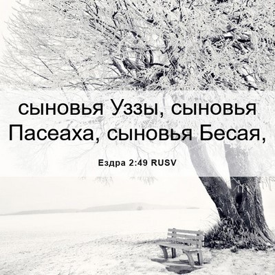 Picture 06 - Ездра 2:49 RUSV - сыновья Уззы, сыновья - Bible Verse Picture