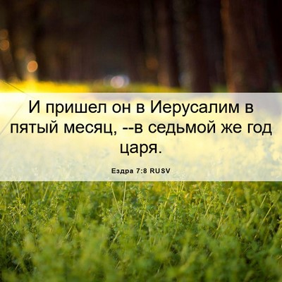 Picture 06 - Ездра 7:8 RUSV - И пришел он в Иерусалим в - Bible Verse Picture