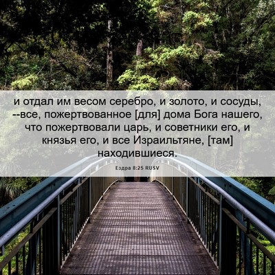 Picture 06 - Ездра 8:25 RUSV - и отдал им весом серебро, и - Bible Verse Picture