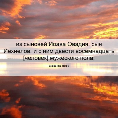 Picture 06 - Ездра 8:9 RUSV - из сыновей Иоава Овадия, - Bible Verse Picture