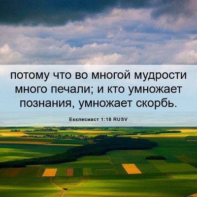 Picture 06 - Екклесиаст 1:18 RUSV - потому что во многой - Bible Verse Picture