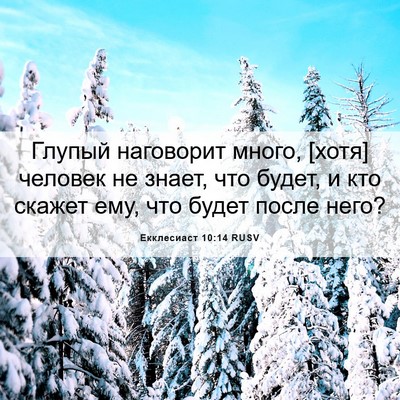 Picture 06 - Екклесиаст 10:14 RUSV - Глупый наговорит много, - Bible Verse Picture