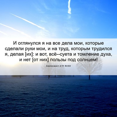 Picture 06 - Екклесиаст 2:11 RUSV - И оглянулся я на все дела - Bible Verse Picture