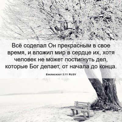 Picture 06 - Екклесиаст 3:11 RUSV - Всё соделал Он прекрасным - Bible Verse Picture
