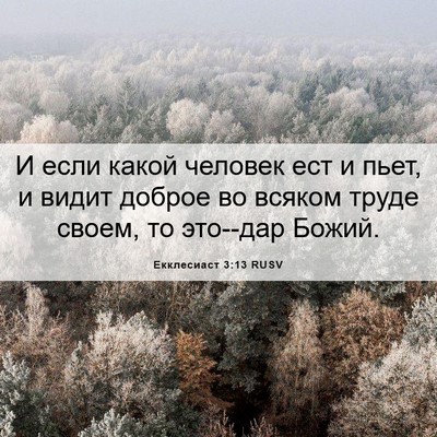 Picture 06 - Екклесиаст 3:13 RUSV - И если какой человек ест и - Bible Verse Picture