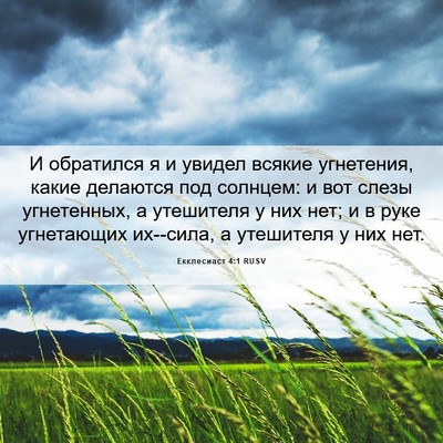 Picture 06 - Екклесиаст 4:1 RUSV - И обратился я и увидел - Bible Verse Picture
