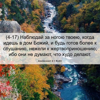 Picture 06 - Екклесиаст 5:1 RUSV - (4-17) Наблюдай за ногою - Bible Verse Picture
