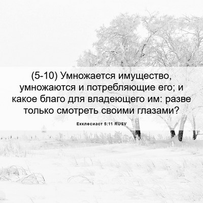 Picture 06 - Екклесиаст 5:11 RUSV - (5-10) Умножается имущество, - Bible Verse Picture