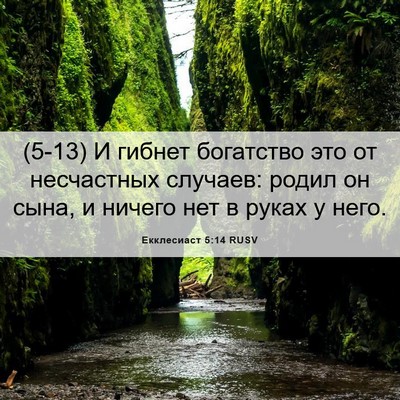Picture 06 - Екклесиаст 5:14 RUSV - (5-13) И гибнет богатство это - Bible Verse Picture