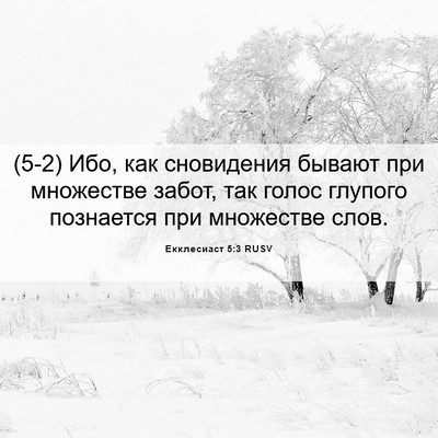 Picture 06 - Екклесиаст 5:3 RUSV - (5-2) Ибо, как сновидения - Bible Verse Picture