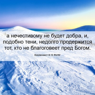 Picture 06 - Екклесиаст 8:13 RUSV - а нечестивому не будет - Bible Verse Picture