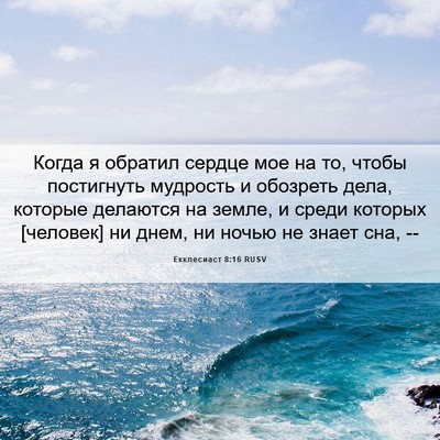 Picture 06 - Екклесиаст 8:16 RUSV - Когда я обратил сердце мое - Bible Verse Picture