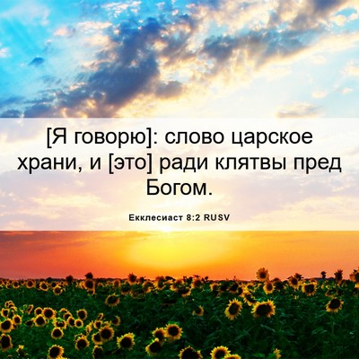 Picture 06 - Екклесиаст 8:2 RUSV - [Я говорю]: слово царское - Bible Verse Picture