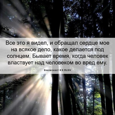 Picture 06 - Екклесиаст 8:9 RUSV - Все это я видел, и обращал - Bible Verse Picture