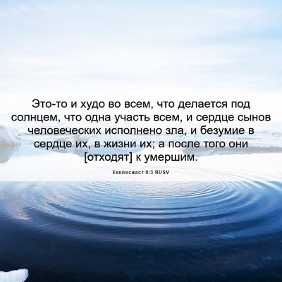 Picture 06 - Екклесиаст 9:3 RUSV - Это-то и худо во всем, что - Bible Verse Picture