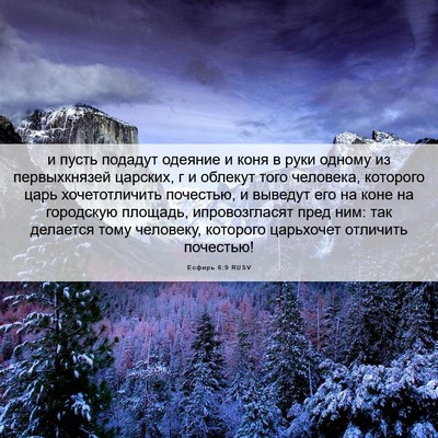 Picture 06 - Есфирь 6:9 RUSV - и пусть подадут одеяние и - Bible Verse Picture