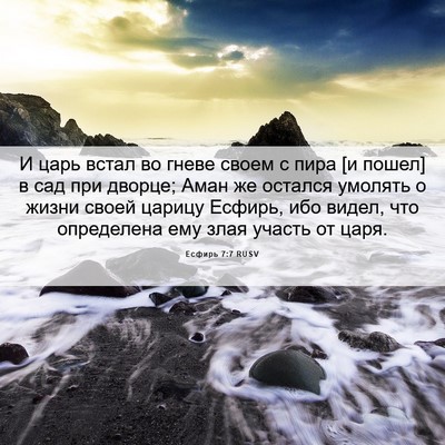 Picture 06 - Есфирь 7:7 RUSV - И царь встал во гневе своем - Bible Verse Picture