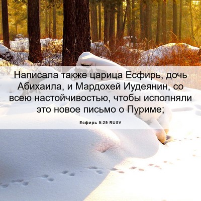 Picture 06 - Есфирь 9:29 RUSV - Написала также царица - Bible Verse Picture