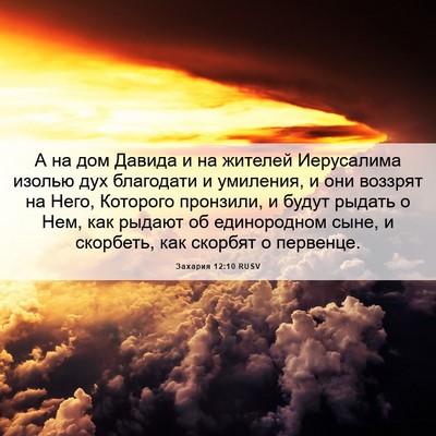 Picture 06 - Захария 12:10 RUSV - А на дом Давида и на - Bible Verse Picture