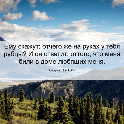 Picture 06 - Захария 13:6 RUSV - Ему скажут: отчего же на - Bible Verse Picture