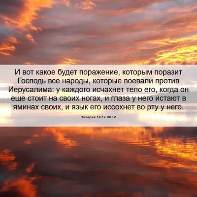 Picture 06 - Захария 14:12 RUSV - И вот какое будет - Bible Verse Picture