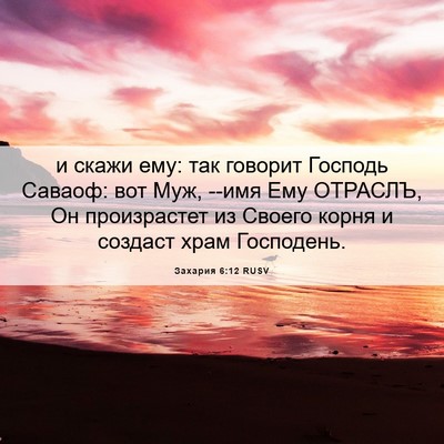 Picture 06 - Захария 6:12 RUSV - и скажи ему: так говорит - Bible Verse Picture