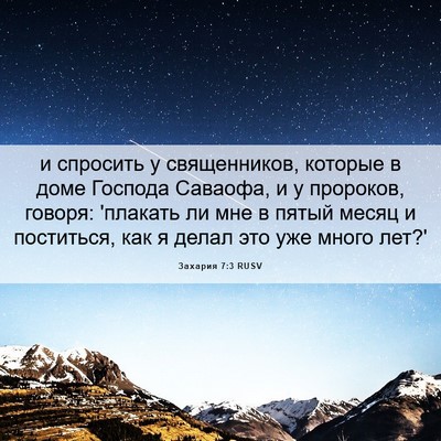 Picture 06 - Захария 7:3 RUSV - и спросить у священников, - Bible Verse Picture