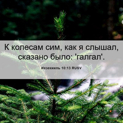 Picture 06 - Иезекииль 10:13 RUSV - К колесам сим, как я слышал, - Bible Verse Picture