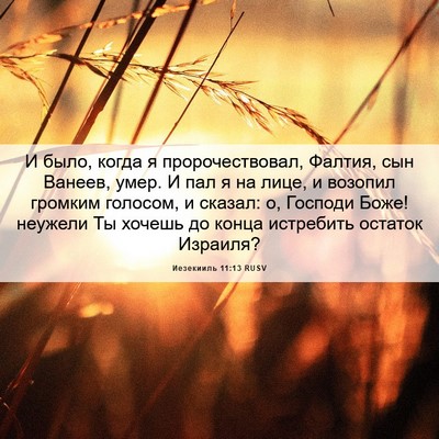 Picture 06 - Иезекииль 11:13 RUSV - И было, когда я - Bible Verse Picture