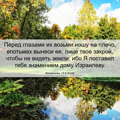 Picture 06 - Иезекииль 12:6 RUSV - Перед глазами их возьми - Bible Verse Picture