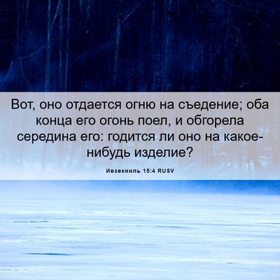 Picture 06 - Иезекииль 15:4 RUSV - Вот, оно отдается огню на - Bible Verse Picture