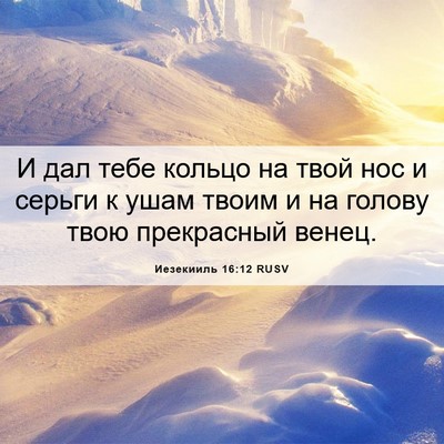 Picture 06 - Иезекииль 16:12 RUSV - И дал тебе кольцо на твой - Bible Verse Picture