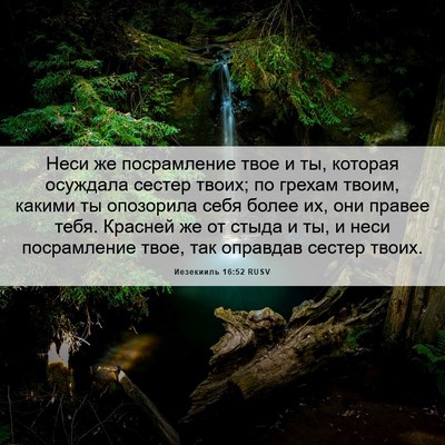 Picture 06 - Иезекииль 16:52 RUSV - Неси же посрамление твое и - Bible Verse Picture