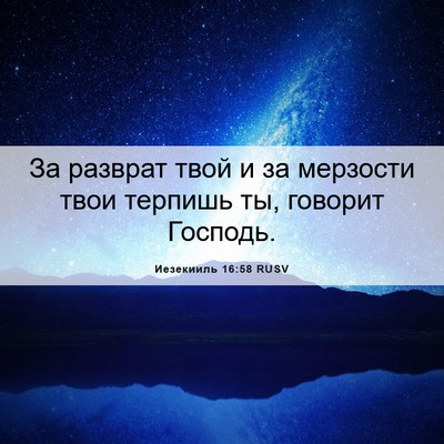 Picture 06 - Иезекииль 16:58 RUSV - За разврат твой и за - Bible Verse Picture