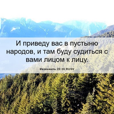 Picture 06 - Иезекииль 20:35 RUSV - И приведу вас в пустыню - Bible Verse Picture