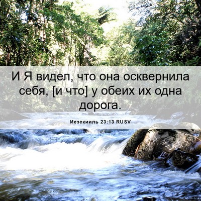 Picture 06 - Иезекииль 23:13 RUSV - И Я видел, что она - Bible Verse Picture