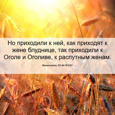 Picture 06 - Иезекииль 23:44 RUSV - Но приходили к ней, как - Bible Verse Picture