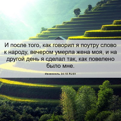 Picture 06 - Иезекииль 24:18 RUSV - И после того, как говорил я - Bible Verse Picture